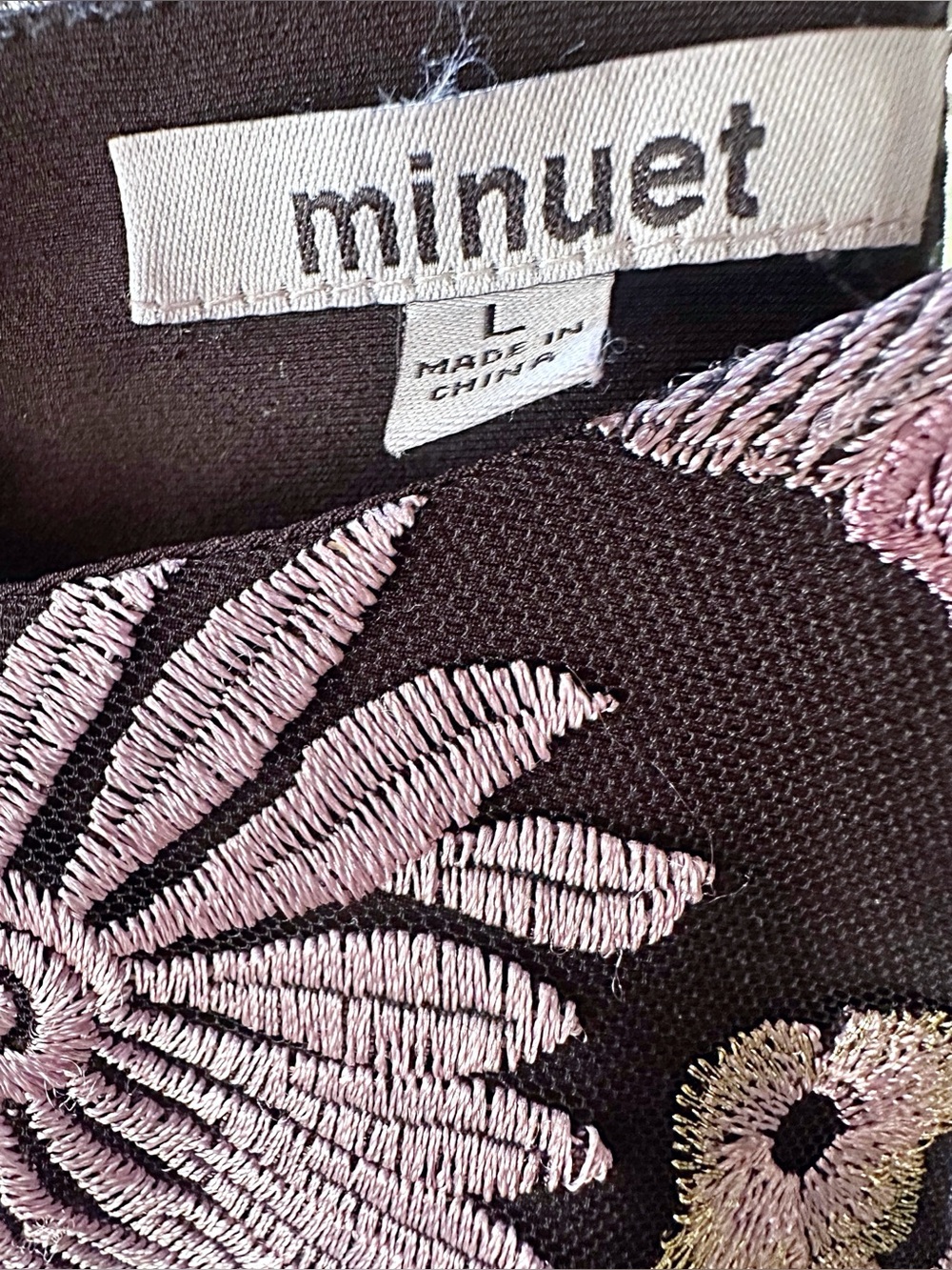 Minuet Petite Black with Lilac Floral Lace Halter Midi Dress